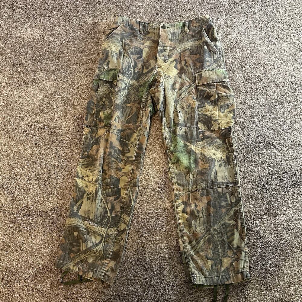 Vintage US Combat Trouser Woodland Camo Cargo Medium Reg Hunting 30-32x31